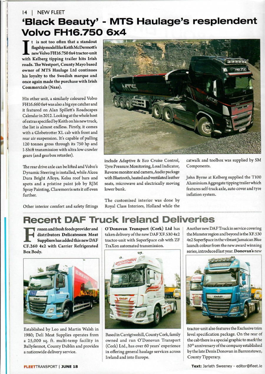 MTS Haulage Ltd's 'Black Beauty' truck and Kel-Berg Trailer